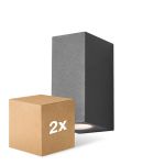 Multipack 2x D'Lite Luz De Pared Vrebos Negro Up & Down | IP54 - Apta Para 2x GU10