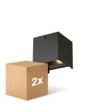 Multipack 2x D'Lite Luz De Pared Elingen Aluminium Negro Up & Down 4.9W 480lm - 830 Luz Cálida | IP65 - Sensor De Luz