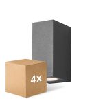 Multipack 4x D'Lite Luz De Pared Vrebos Negro Up & Down | IP54 - Apta Para 2x GU10
