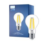 Philips MASTER Value LED Bulbo E27 Pera Clara 11.2W 1521lm - 927 Luz muy Cálida | Mejor reproducción de color - Regulable - Reemplazo 100W