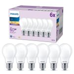 Multipack 6x Philips Bulbo LED E27 Pera Mate 7W 806lm - 827 Luz Muy Cálida