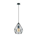 Eglo Colgante De Luz Carlton Acero Negro | IP20 - Apta para 1x E27 