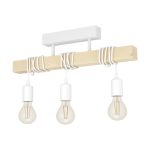 Eglo Luz de techo Townshend Acero Blanco Madera | IP20 - Apta para 3x E27 