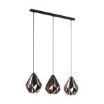 Eglo Colgante De Luz Carlton 1 Negro, Cobre | Apta para 3x E27