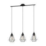 Eglo Colgante De Luz Tarbes Acero Negro | IP20 - Apta para 3x E27 