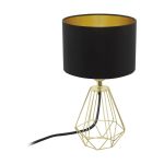 Eglo Lámpara De Mesa Carlton 2 Acero Oro Negro | IP20 - Apta para 1x E14 