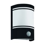 Eglo Luz De Pared Cerno Acero Negro | IP44 - Apta para 1x E27 - Sensor De Movimiento