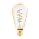Eglo LED Edison E27 Con Filamento Ámbar 4W 245lm - 820 Luz Muy Cálida | Regulable - Reemplazo 25W