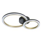 Eglo Luz de techo Calliera Acero Negro, Latón 12W 1500lm - 830 Luz Cálida | Regulable