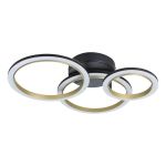 Eglo Luz de techo Calliera Acero Negro, Latón 20W 2500lm - 830 Luz Cálida | Regulable