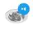 Multipack 6x Noxion Empotrado Spot Drome MR16 Ajustable Aluminium | Recorte 69mm - GU10 Casquillo