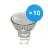 Multipack 10x Noxion Foco LED GU10 PAR16 3W 230lm 36D - 827 Luz muy Cálida | Regulable - Reemplazo 35W