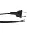 Noxion Euro Cable de alimentación Negro - C7 Europlug + Extremos abiertos - 2m - 2 pole 0,75mm2