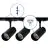 Bright Choice Set completo 1-Fase Rail 1 Metro Negro | incl. 3x Foco + GU10 2700K 3W Regulable + Tapa Final, Conector de Alimentación 