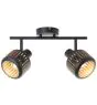 Brilliant Tyas Luz de techo Aluminium Metal Negro Oro | Apta para 2x E14