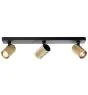 Brilliant Marty Luz de techo Aluminium Arenoso Negro Oro 15W 1050lm - 830 Luz Cálida | Incl. 3x GU10