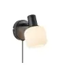 Nordlux Milford Luz De Pared Vidrio Negro | Apta para 1x E14