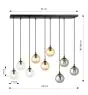 Emibig Colgante De Luz Cosmo Acero Negro | Apta para 9x E14 - Max 10W