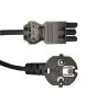 Noxion GST - Compatible Cable de alimentación Negro - Hembra + Schuko Europlug - 2m - 3 pole 0.75mm2