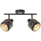 Brilliant Tyas Luz de techo Aluminium Metal Negro Oro | Apta para 2x E14