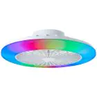 Brilliant Salerno Ventilador De Techo Plástico Metal Blanco 36W 4700lm - 830-865 CCT+RGB | 485mm - Mando A Distancia Regulable