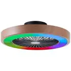 Brilliant Slimline Ventilador De Techo Plástico Metal Beige Negro 36W 4700lm - 830-865 CCT+RGB | 490mm - Mando A Distancia Regulable