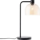 Brilliant Lámpara De Mesa Casto Vidrio Metal Negro Beige | 190mm - Apta para 1x E27
