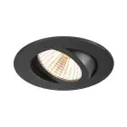 SLV New Tria 68 Foco Aluminium Negro Esférica 8.3W 705lm 38D - 927 Luz Muy Cálida | Recorte 68mm -  Mejor Reproducción De Color - Regulable 