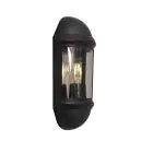 Ansell LED Luz De Pared Latina Mitad Linterna Negro - Apta para E27 Hasta 42W | IP65 - Sensor De Luz