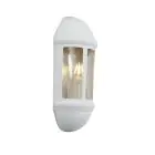 Ansell LED Luz de pared Latina Mitad Linterna Blanco - Apta para E27 hasta 42W | IP65 - Sensor de luz