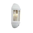 Ansell LED Luz De Pared Latina Mitad Linterna Blanco - Apta para E27 Hasta 42W | IP65 - Sensor de Movimiento y Luz