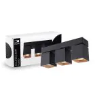 D'Lite Luz de techo Kubo Negro Ajustable y Rotativo | IP20 - Apta para 3x GU10