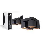 D'Lite Luz de techo Kubo Negro Ajustable y Rotativo | IP20 - Apta para 4x GU10