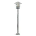 Nordlux Vejers Lámpara de pedestal Acero Galvanizado y Vidrio Gris | IP54 - Apta para E27