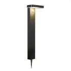 Nordlux Solar Lámpara de pedestal Rica Cuadrado Acero Inoxidable Negro 4.5W 380lm - 830 Luz Cálida |Sensor de Movimiento y Luz