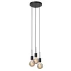 Nordlux Paco Colgante De Luz Metal 3-Foco Negro | Apta para 3x E27