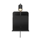 Nordlux Luz De Pared Roomi Metal Negro | IP20 - Apta para 1x GU10 - con USB