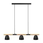 Nordlux Theo 3-Rail Colgante De Luz Metal y Madera Negro | Apta para 3x GU10