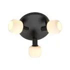Nordlux Milford Luz de techo Vidrio Mini 3-Rondel Negro | Apta para 3x E14