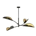Emibig Luz de techo Lotus Acero Negro | Apta para 4x E14 - Max 10W