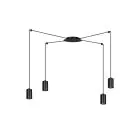 Emibig Colgante De Luz Traker Acero Negro | Apta para 4x GU10 - Max 10W