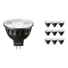 Multipack 10x Philips Master LED Foco GU5.3 MR16 7.5W 485lm 36D - 927 Luz muy Cálida | Mejor reproducción de color - Regulable - Reemplazo 50W