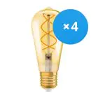 Multipack 4x Ledvance Vintage 1906 LED E27 Pera Oro 4W 300lm - 820 Luz muy Cálida | Reemplazo 25W