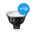 Multipack 10x Philips Master LED Foco GU5.3 MR16 7.5W 500lm 24D - 930 Luz Cálida | Mejor reproducción de color - Regulable - Reemplazo 50W