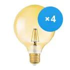 Multipack 4x Ledvance Vintage 1906 LED E27 Oro 4W 410lm - 824 Luz Muy Cálida | Reemplazo 40W
