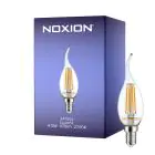 Noxion Lucent LED E14 Punta torcida Vela con Filamento Clara 4.5W 470lm - 827 Luz muy Cálida | Regulable - Reemplazo 40W