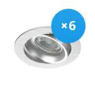 Multipack 6x Noxion Empotrado Spot Vision MR16 Ajustable Aluminium | Recorte 69mm - GU10 Casquillo
