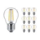 Multipack 10x Philips Corepro LED Lustre E27 Esférica con Filamento Clara 4.3W 470lm - 827 Luz muy Cálida | Reemplazo 40W