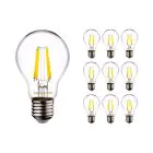 Multipack 10x Noxion Lucent LED E27 Pera con Filamento Clara 7W 806lm - 822-827 Dim To Warm | Regulable - Reemplazo 60W