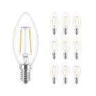 Multipack 10x Philips Corepro LED Vela E14 con Filamento Clara 2W 250lm – 827 – Luz muy Cálida | Reemplazo 25W